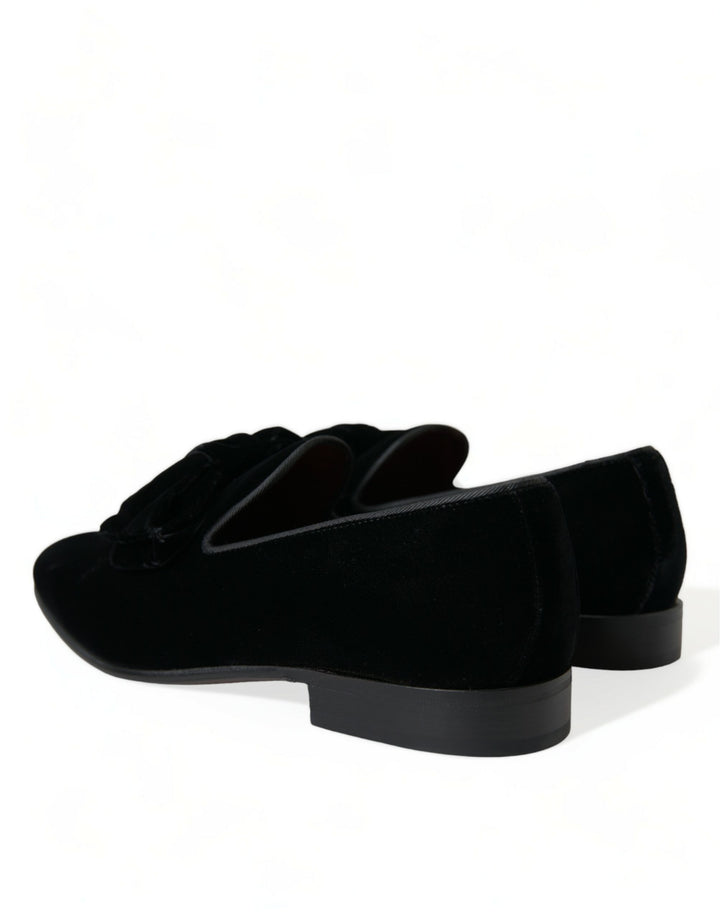 Dolce &amp; Gabbana Sample Sale Dolce &amp; Gabbana Black Velvet Loafers Formal Dress Shoes - | Designer outlet