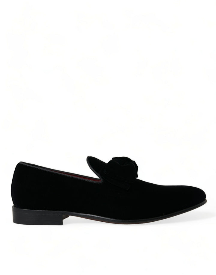 Dolce &amp; Gabbana Sample Sale Dolce &amp; Gabbana Black Velvet Loafers Formal Dress Shoes - | Designer outlet