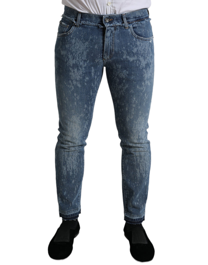 Dolce &amp; Gabbana Sample Sale Dolce &amp; Gabbana Blue Washed Skinny Cotton Stretch Denim Jeans - | Designer outlet