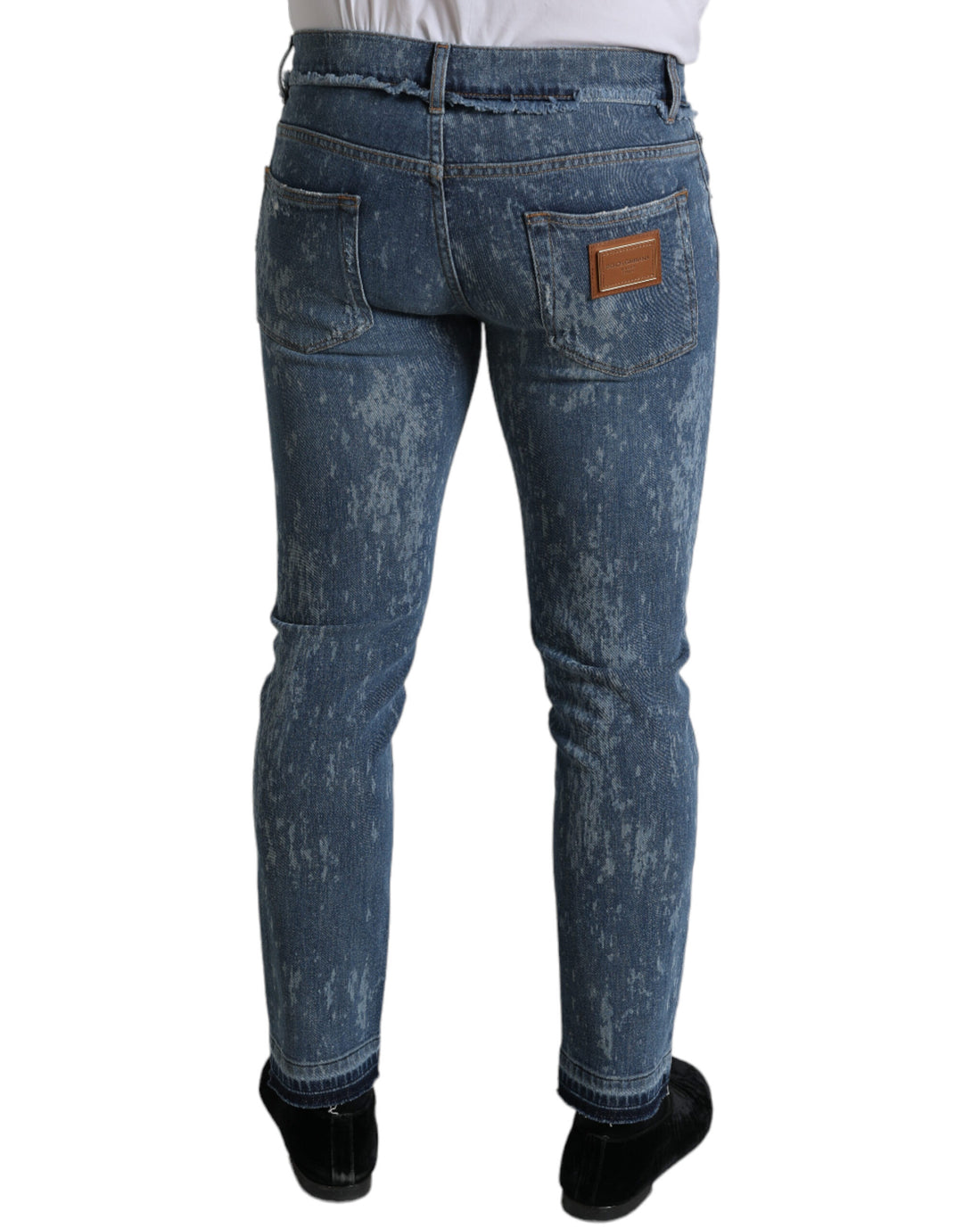 Dolce &amp; Gabbana Sample Sale Dolce &amp; Gabbana Blue Washed Skinny Cotton Stretch Denim Jeans - | Designer outlet