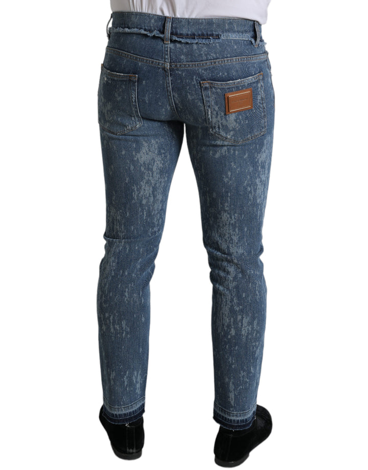 Dolce &amp; Gabbana Sample Sale Dolce &amp; Gabbana Blue Washed Skinny Cotton Stretch Denim Jeans - | Designer outlet