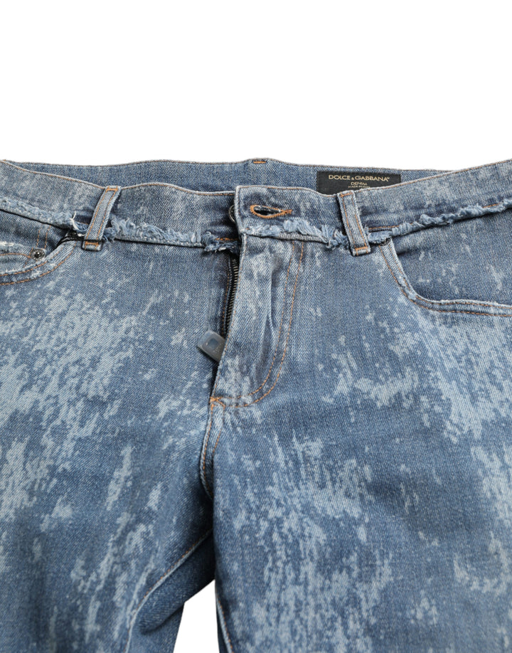 Dolce &amp; Gabbana Sample Sale Dolce &amp; Gabbana Blue Washed Skinny Cotton Stretch Denim Jeans - | Designer outlet