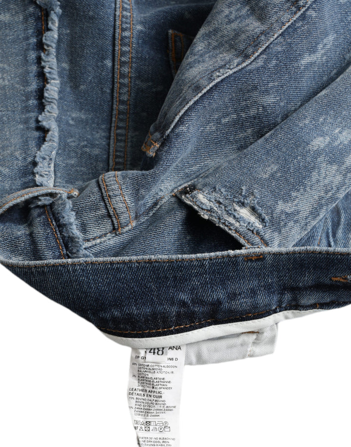 Dolce &amp; Gabbana Sample Sale Dolce &amp; Gabbana Blue Washed Skinny Cotton Stretch Denim Jeans - | Designer outlet