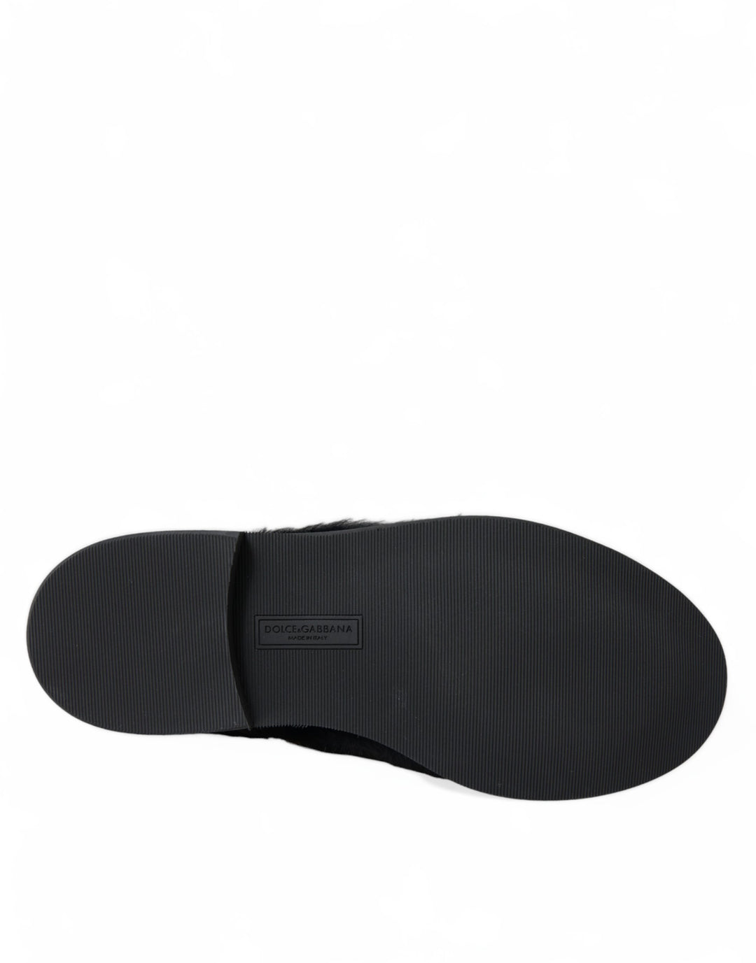 Dolce &amp; Gabbana Black Fur Leather Lace Up Derby Dress Shoes by Dolce &amp; Gabbana outlet now on sale