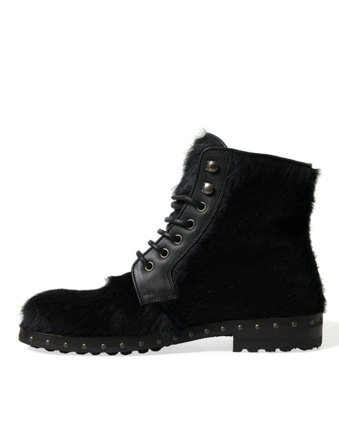 Dolce &amp; Gabbana Sample Sale Dolce &amp; Gabbana Black Pony Style Leather Mid Calf Boots Shoes - | Designer outlet