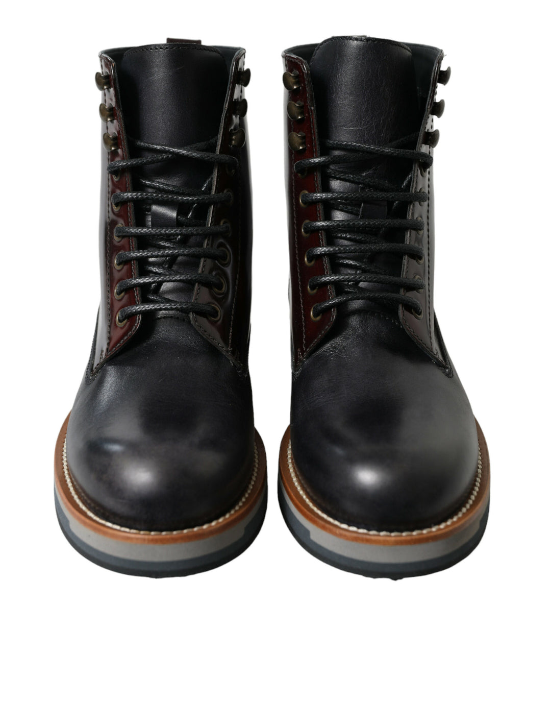 Dolce &amp; Gabbana Sample Sale Dolce &amp; Gabbana Black Leather Military Combat Boots Shoes - | Designer outlet