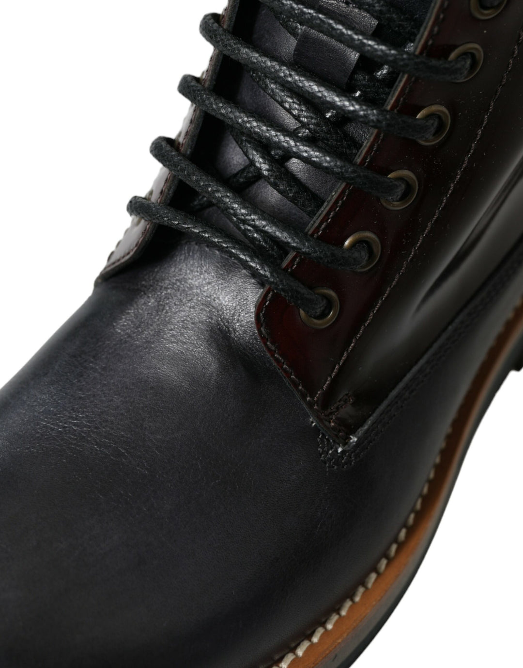 Dolce &amp; Gabbana Sample Sale Dolce &amp; Gabbana Black Leather Military Combat Boots Shoes - | Designer outlet