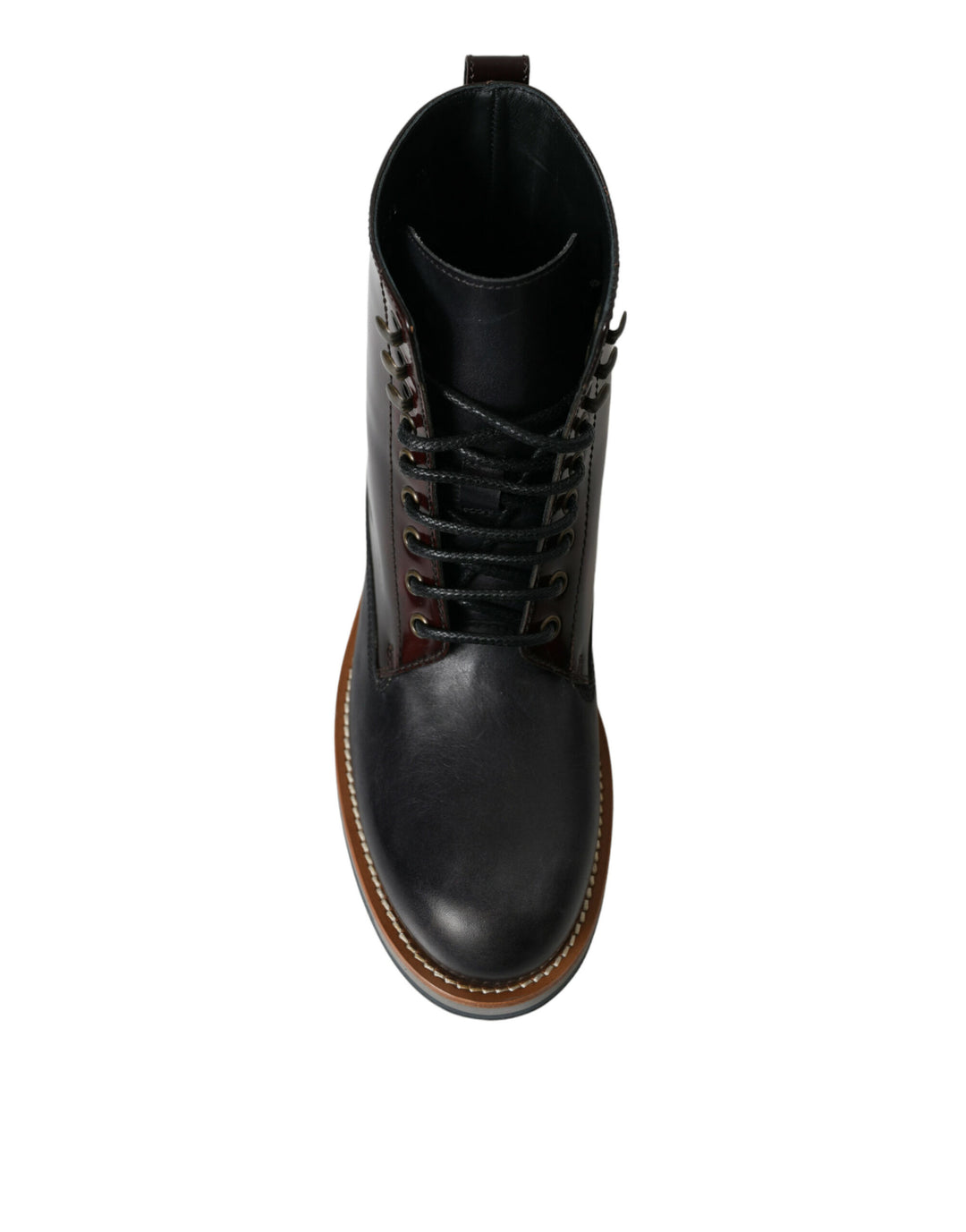 Dolce &amp; Gabbana Sample Sale Dolce &amp; Gabbana Black Leather Military Combat Boots Shoes - | Designer outlet