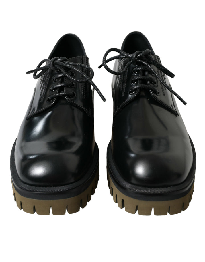Dolce &amp; Gabbana Sample Sale Dolce &amp; Gabbana Black Leather Lace Up Derby Men Dress Shoes - | Designer outlet