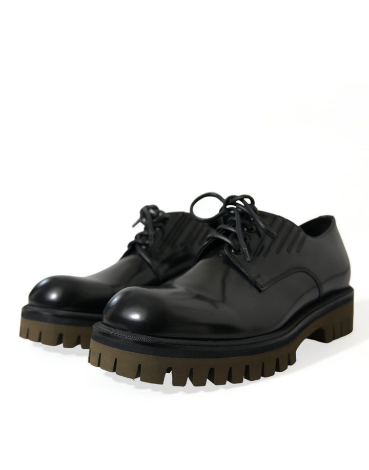 Dolce &amp; Gabbana Sample Sale Dolce &amp; Gabbana Black Leather Lace Up Derby Men Dress Shoes - | Designer outlet