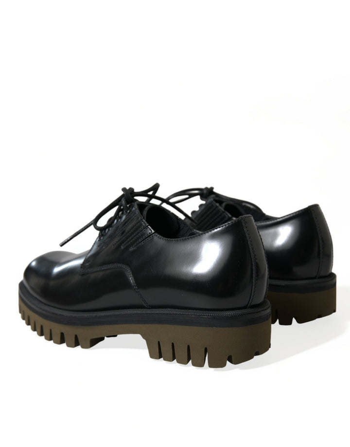 Dolce &amp; Gabbana Sample Sale Dolce &amp; Gabbana Black Leather Lace Up Derby Men Dress Shoes - | Designer outlet