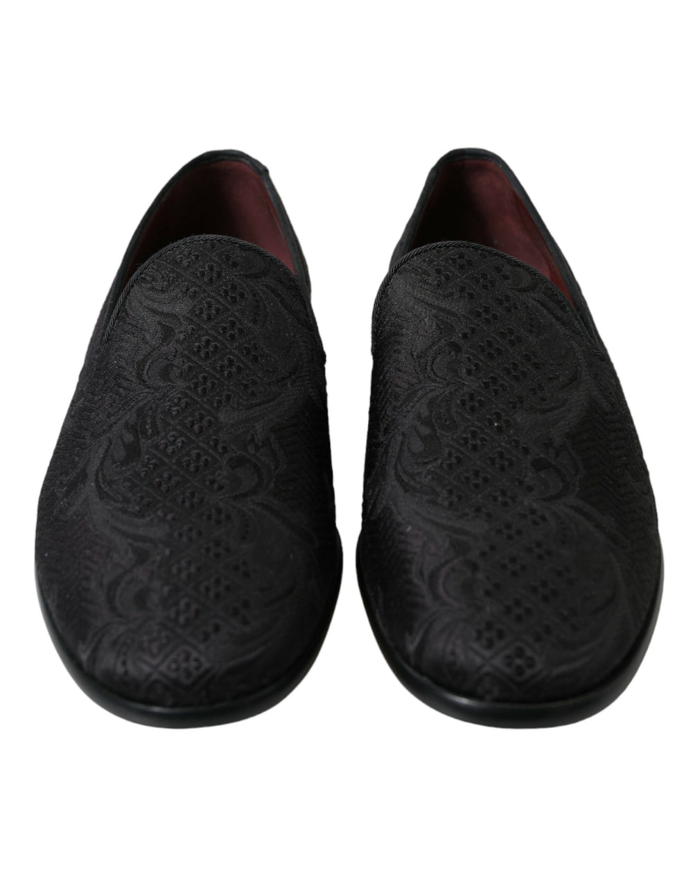 Dolce & Gabbana Black Brocade Men Slip On Loafer Dress Shoes by Dolce & Gabbana outlet now on sale