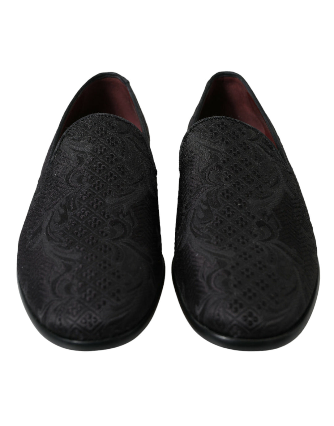 Dolce & Gabbana Black Brocade Men Slip On Loafer Dress Shoes by Dolce & Gabbana outlet now on sale