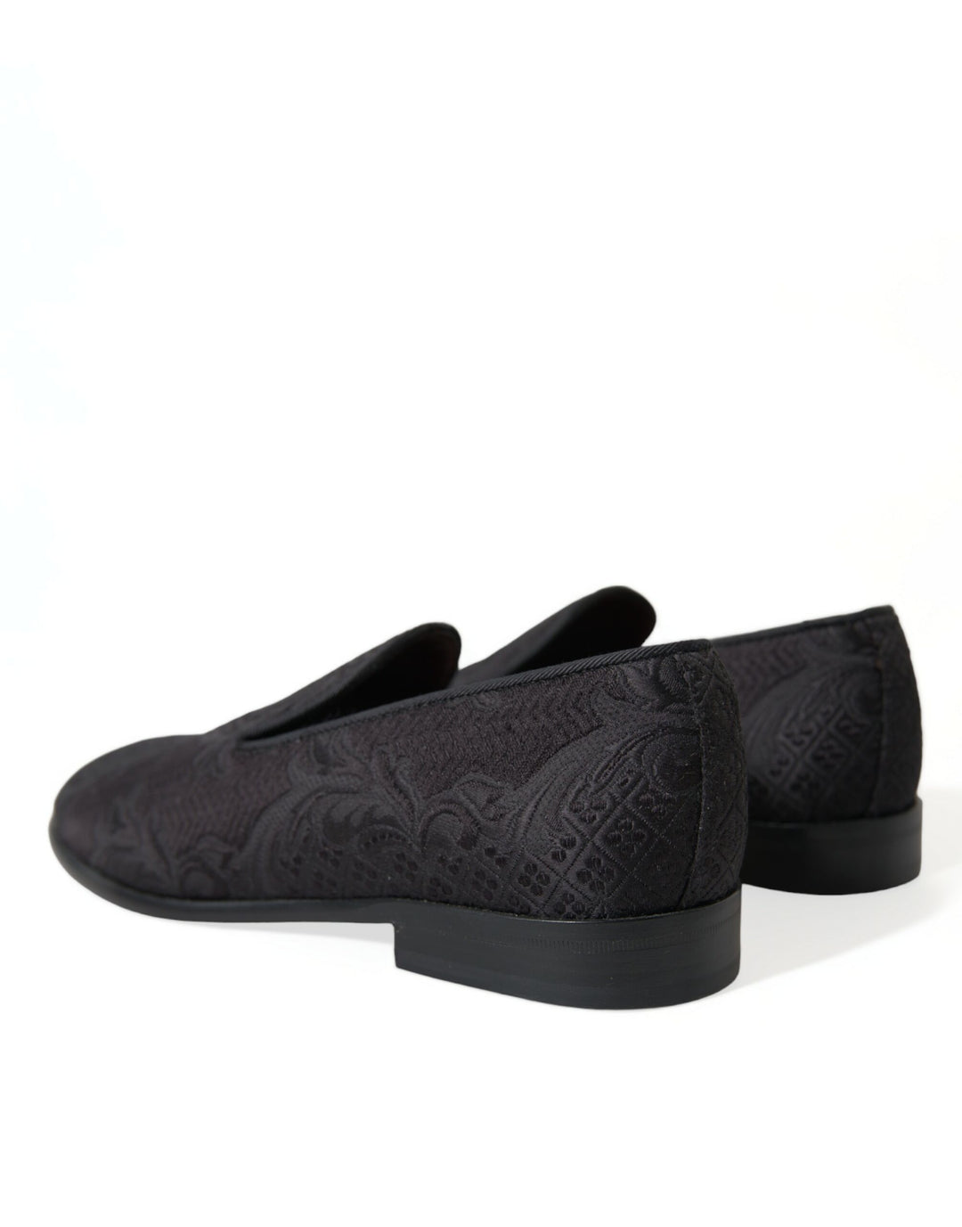 Dolce & Gabbana Black Brocade Men Slip On Loafer Dress Shoes by Dolce & Gabbana outlet now on sale