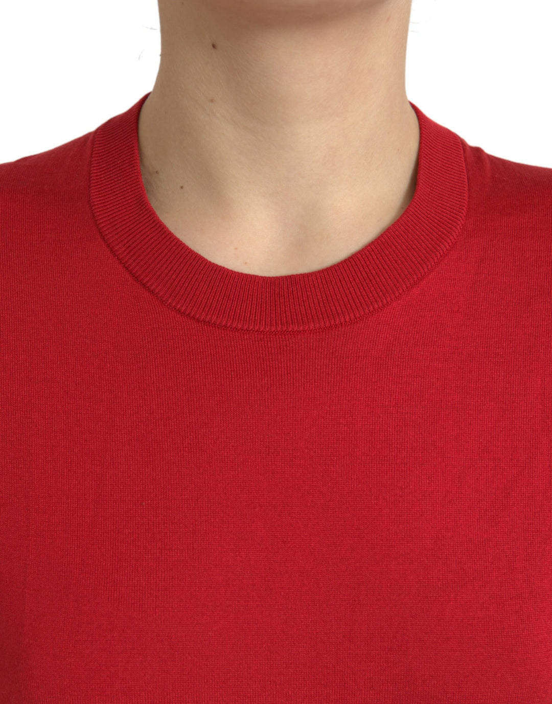 Dolce & Gabbana Silk Red Crew Neck Top