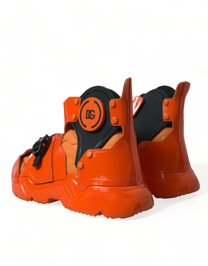 Dolce &amp; Gabbana Sample Sale Dolce &amp; Gabbana Orange Multi Panel Chunky High Top Sneakers Shoes - | Designer outlet