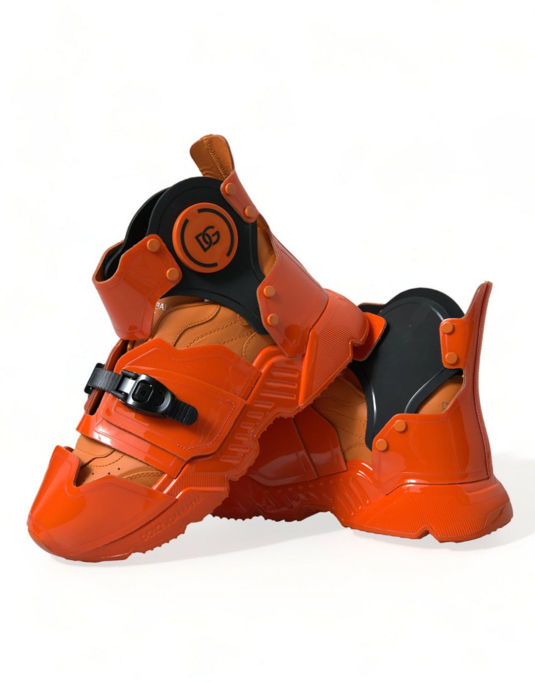 Dolce &amp; Gabbana Sample Sale Dolce &amp; Gabbana Orange Multi Panel Chunky High Top Sneakers Shoes - | Designer outlet