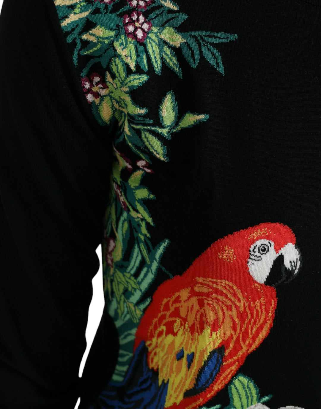 Dolce & Gabbana Black Bird Wool Long Sleeve Cardigan Sweater by Dolce & Gabbana outlet now on sale