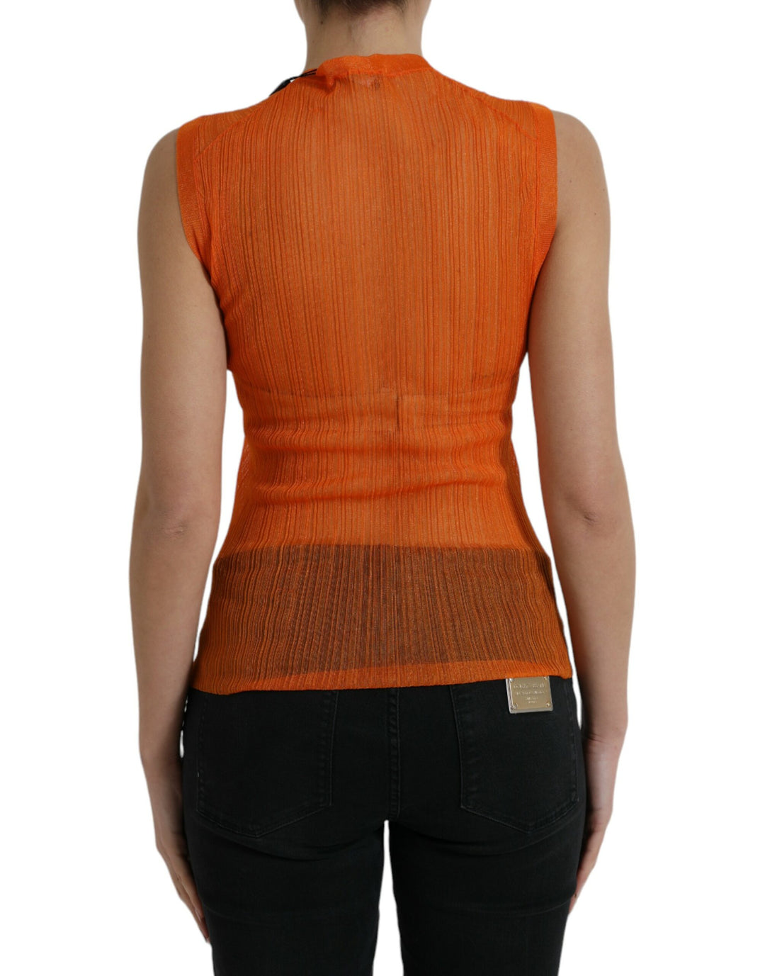 Dolce & Gabbana Chic Orange Crew Neck Tank Top