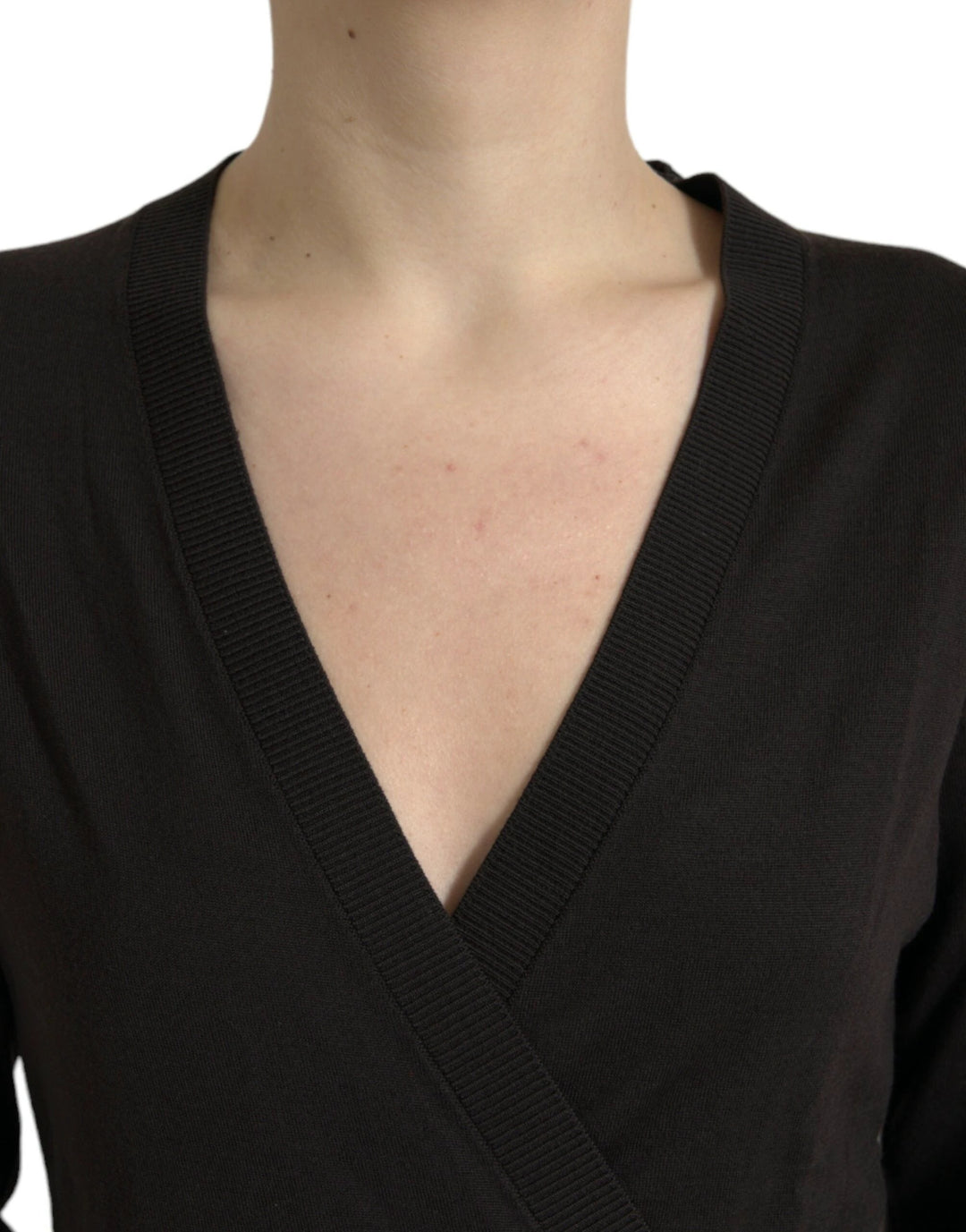 Dolce &amp; Gabbana Black Wool V-neck Crossed Cardigan Sweater by Dolce &amp; Gabbana outlet now on sale