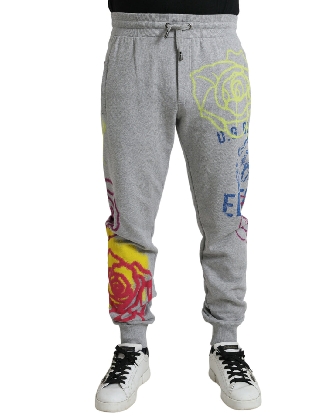 Dolce &amp; Gabbana Sample Sale Dolce &amp; Gabbana Gray Cotton Graffiti Sweatpants Jogger Pants - | Designer outlet