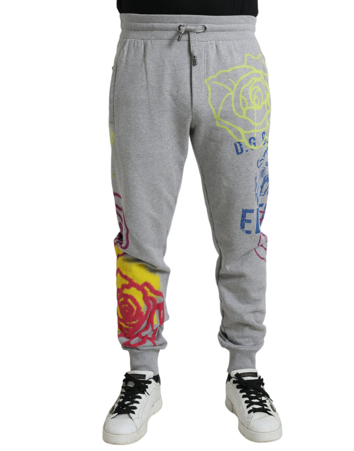 Dolce &amp; Gabbana Sample Sale Dolce &amp; Gabbana Gray Cotton Graffiti Sweatpants Jogger Pants - | Designer outlet
