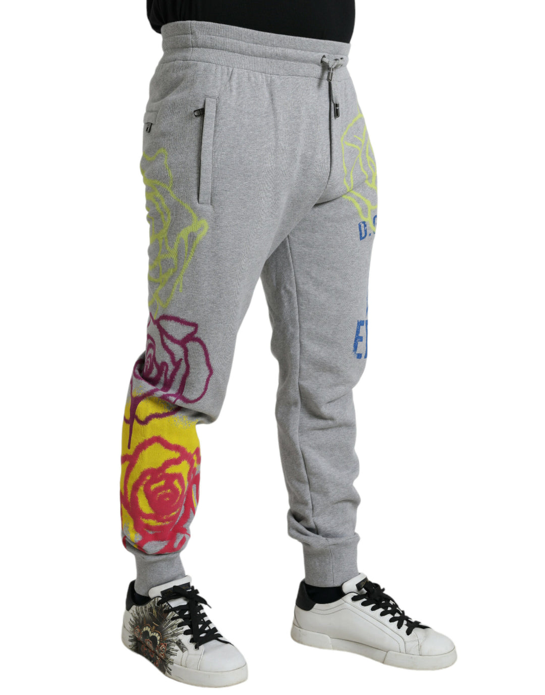 Dolce &amp; Gabbana Sample Sale Dolce &amp; Gabbana Gray Cotton Graffiti Sweatpants Jogger Pants - | Designer outlet