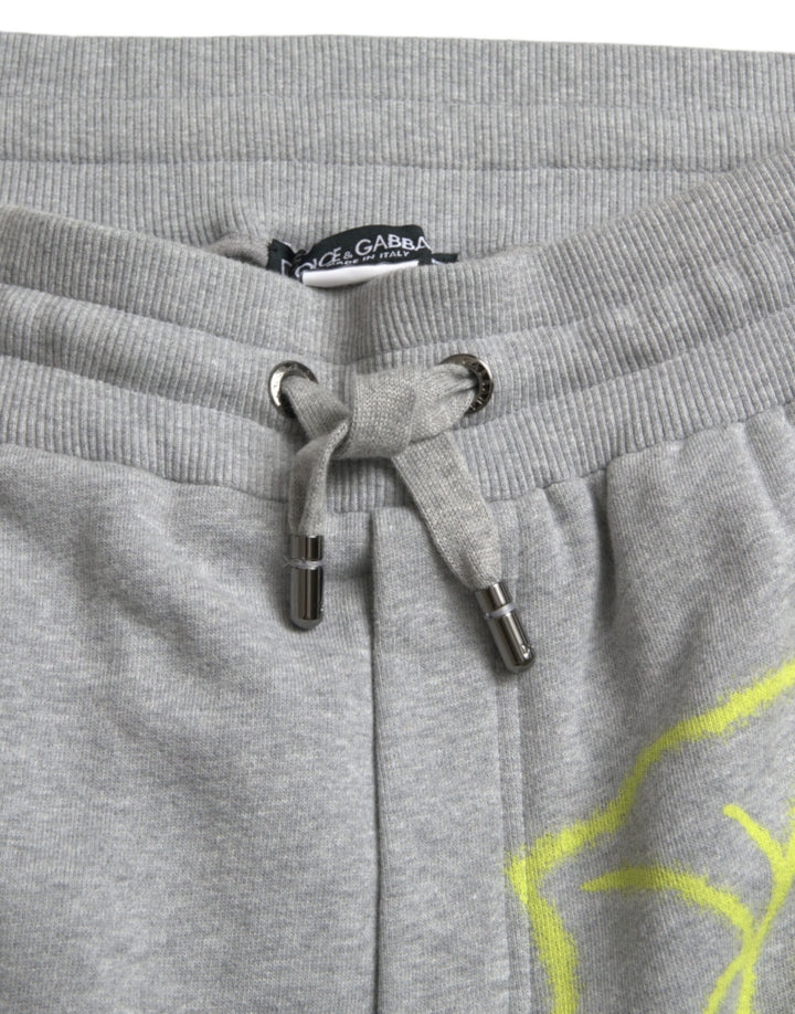 Dolce &amp; Gabbana Sample Sale Dolce &amp; Gabbana Gray Cotton Graffiti Sweatpants Jogger Pants - | Designer outlet