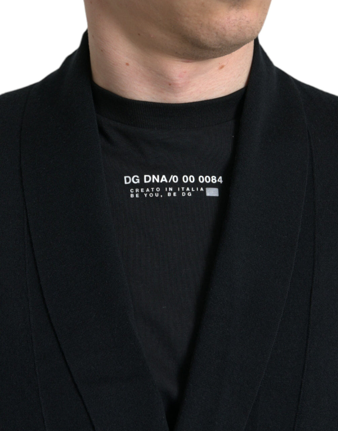 Dolce &amp; Gabbana Black Cashmere Long Sleeves Belted Wrap Robe by Dolce &amp; Gabbana outlet now on sale