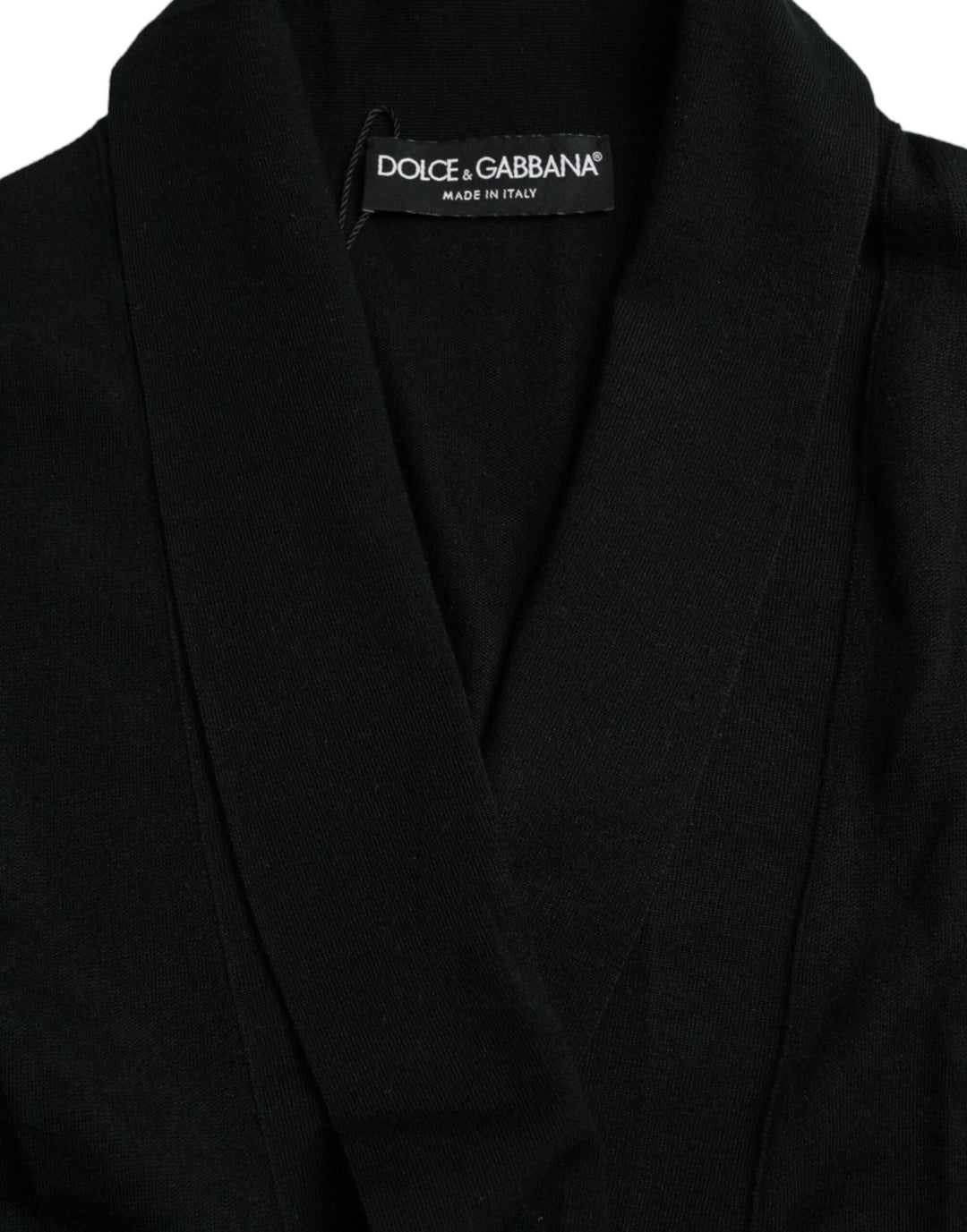 Dolce &amp; Gabbana Black Cashmere Long Sleeves Belted Wrap Robe by Dolce &amp; Gabbana outlet now on sale