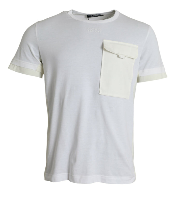 Dolce &amp; Gabbana White Cotton Pocket Short Sleeves T-shirt by Dolce &amp; Gabbana outlet now on sale