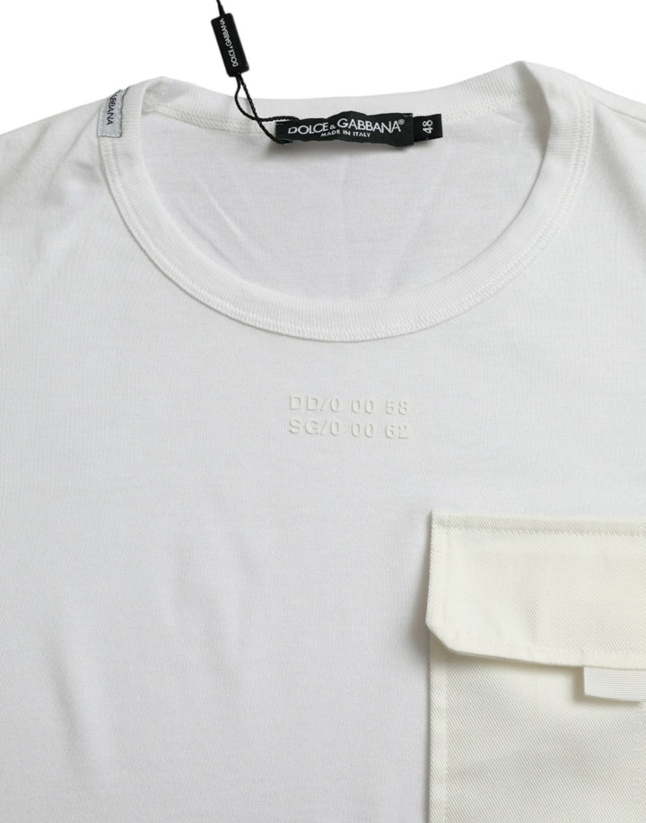 Dolce &amp; Gabbana White Cotton Pocket Short Sleeves T-shirt by Dolce &amp; Gabbana outlet now on sale