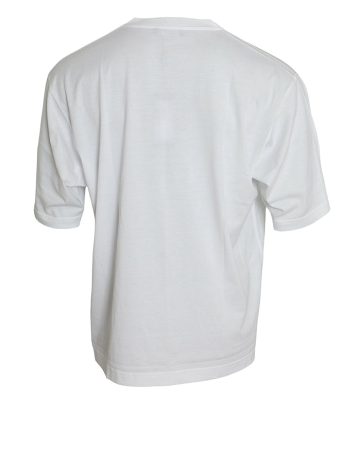 Dolce &amp; Gabbana White Cotton Short Sleeves Crewneck T-shirt by Dolce &amp; Gabbana outlet now on sale