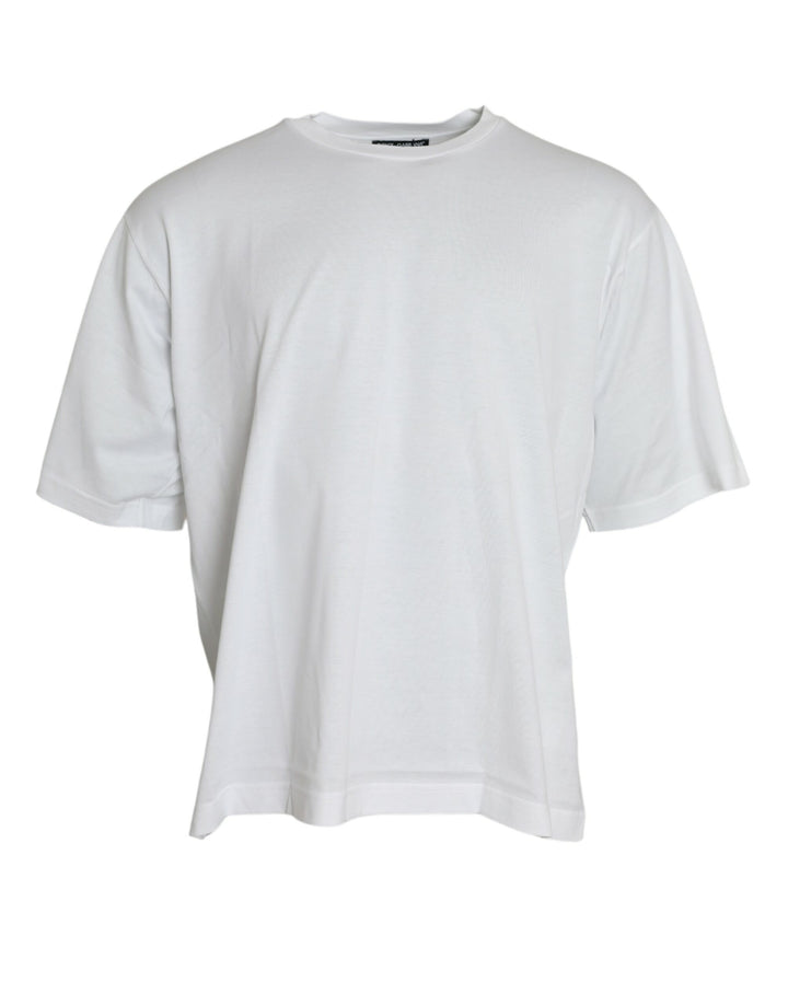 Dolce &amp; Gabbana White Cotton Short Sleeves Crewneck T-shirt by Dolce &amp; Gabbana outlet now on sale