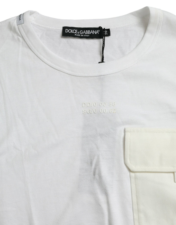Dolce &amp; Gabbana Sample Sale Dolce &amp; Gabbana White Cotton Pocket Short Sleeves T-shirt - | Designer outlet