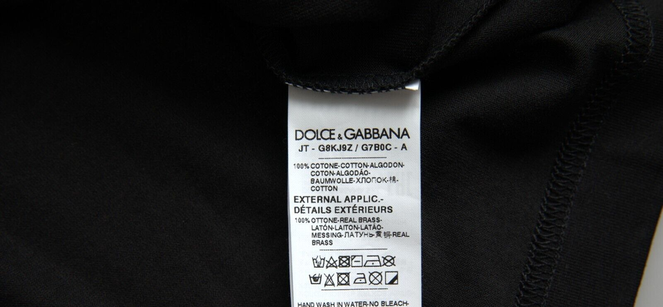 Dolce &amp; Gabbana Sample Sale Dolce &amp; Gabbana Black Silver Chain Short Sleeve T-shirt - | Designer outlet
