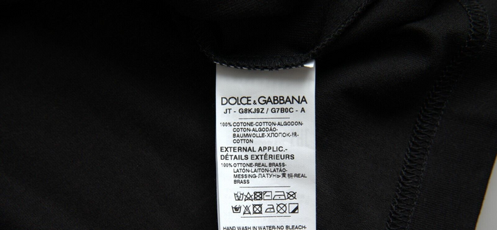 Dolce &amp; Gabbana Sample Sale Dolce &amp; Gabbana Black Silver Chain Short Sleeve T-shirt - | Designer outlet