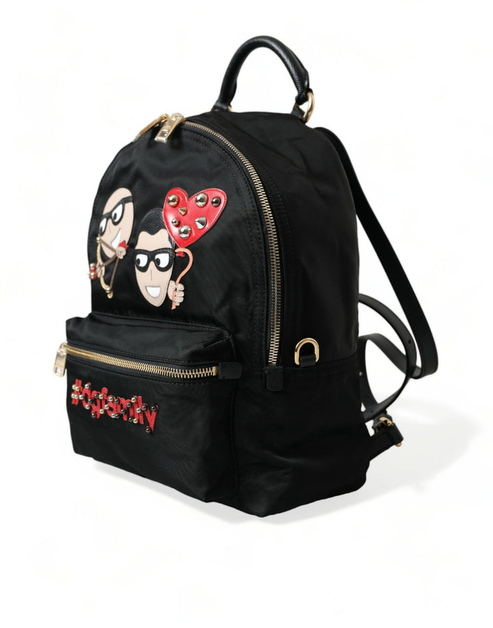 Dolce & Gabbana - Dolce & Gabbana Elegant Embellished Black Backpack - BAG1154 - Ask Me Wear