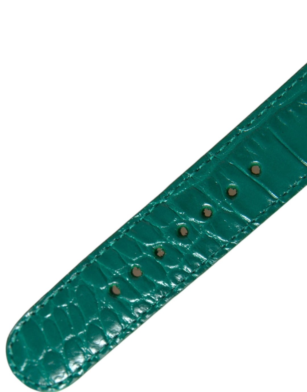 Dolce &amp; Gabbana Green Textured Leather Gold Tone Metal Buckle Neckband by Dolce &amp; Gabbana outlet now on sale