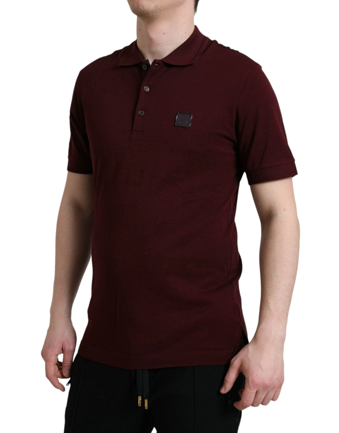 Dolce &amp; Gabbana Maroon Collared Short Sleeves Polo T-shirt by Dolce &amp; Gabbana outlet now on sale