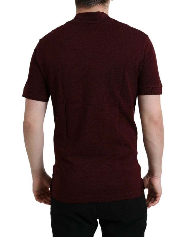 Dolce &amp; Gabbana Maroon Collared Short Sleeves Polo T-shirt by Dolce &amp; Gabbana outlet now on sale