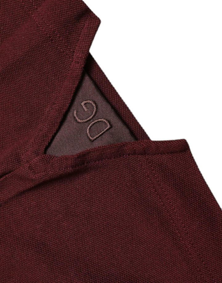 Dolce &amp; Gabbana Maroon Collared Short Sleeves Polo T-shirt by Dolce &amp; Gabbana outlet now on sale
