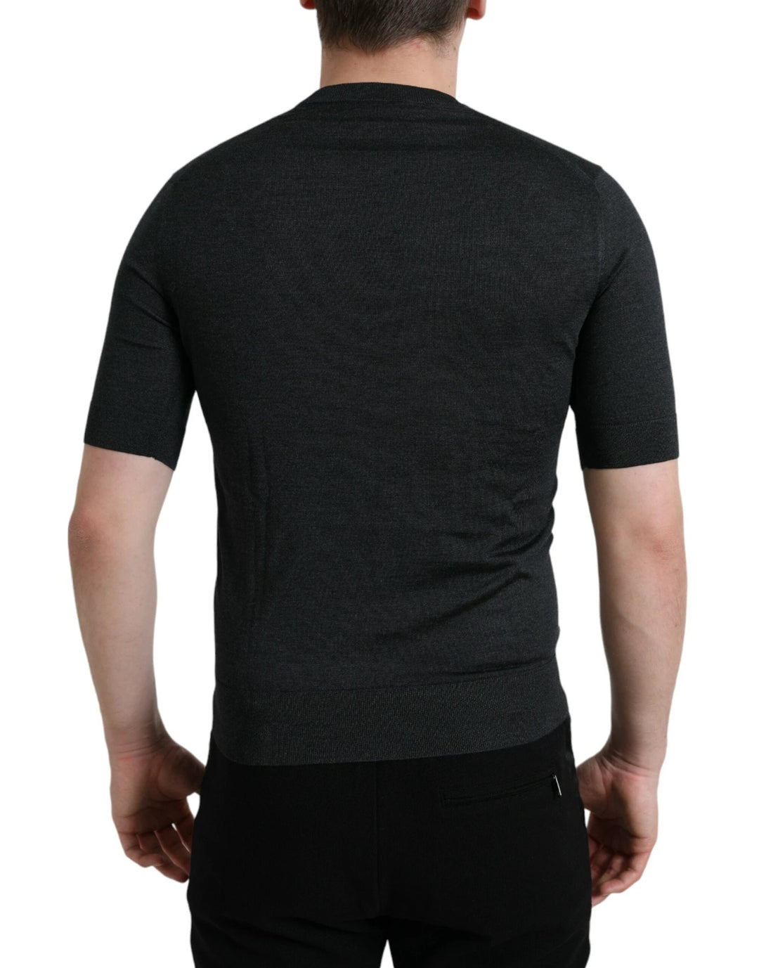 Dolce &amp; Gabbana Sample Sale Dolce &amp; Gabbana Dark Gray Crew Neck Short Sleeves T-shirt - | Designer outlet