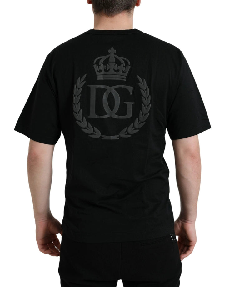 Dolce &amp; Gabbana Sample Sale Dolce &amp; Gabbana Black Logo Embossed Crew Neck Short Sleeves T-shirt - | Designer outlet