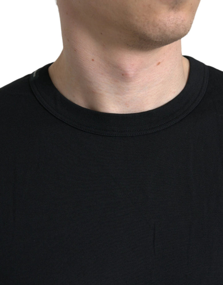 Dolce &amp; Gabbana Sample Sale Dolce &amp; Gabbana Black Logo Embossed Crew Neck Short Sleeves T-shirt - | Designer outlet