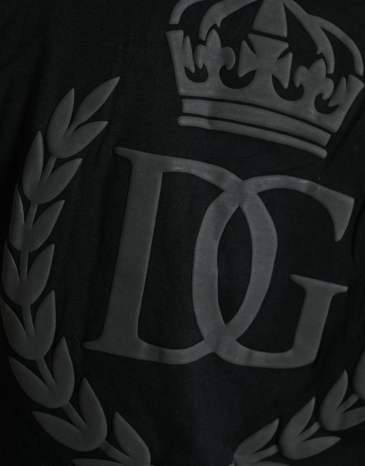 Dolce &amp; Gabbana Sample Sale Dolce &amp; Gabbana Black Logo Embossed Crew Neck Short Sleeves T-shirt - | Designer outlet