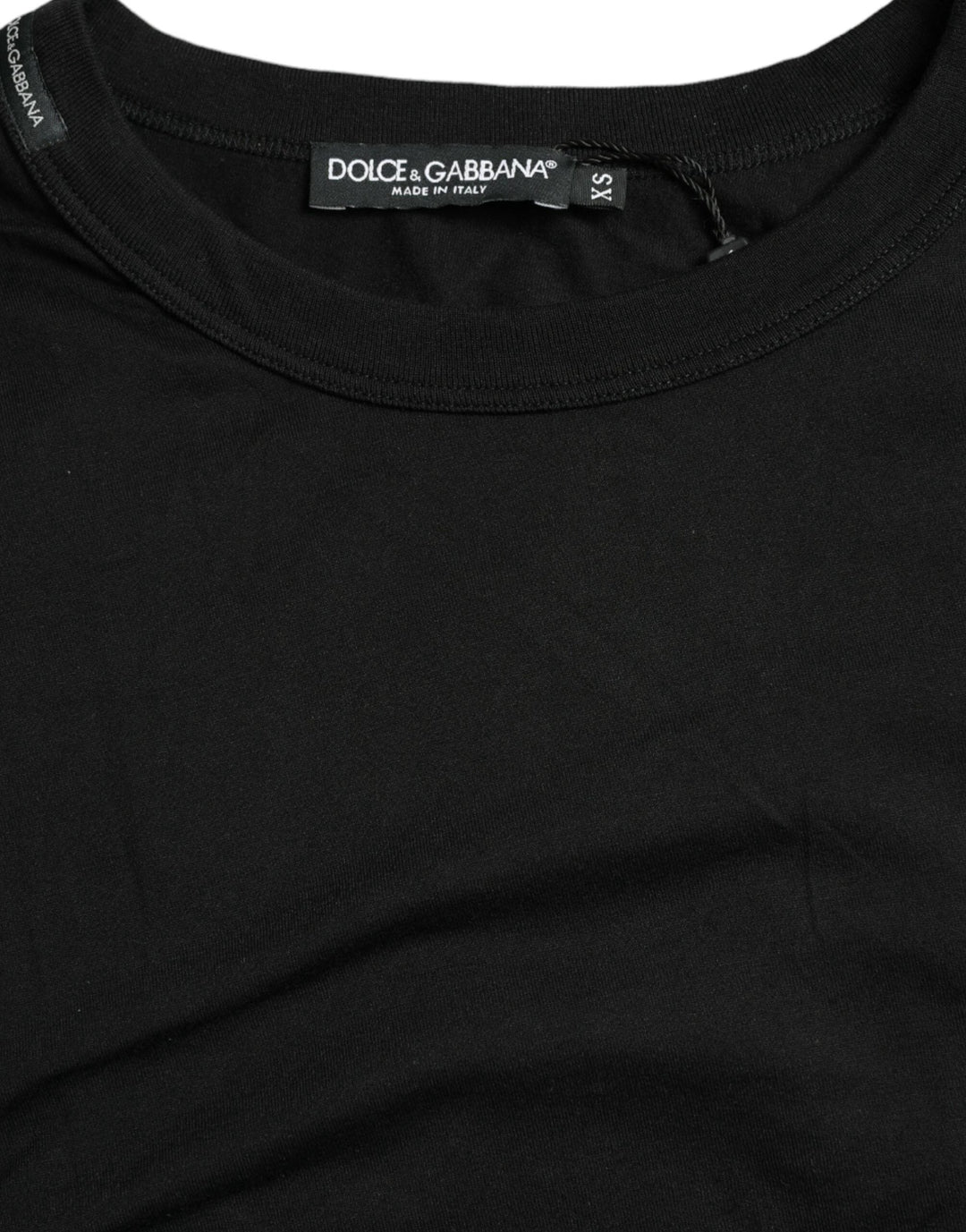 Dolce &amp; Gabbana Sample Sale Dolce &amp; Gabbana Black Logo Embossed Crew Neck Short Sleeves T-shirt - | Designer outlet