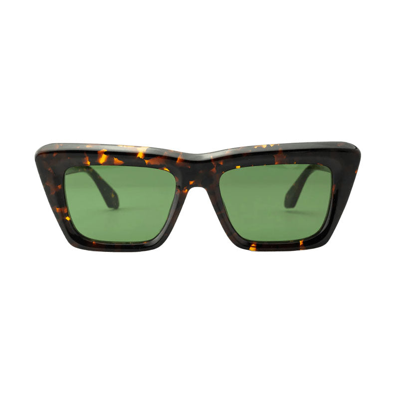 Off-White Sunglasses Square Full Rim, Havana Frame and Green Lens OERI13LHAMPTON6055