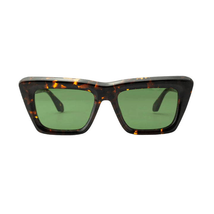 Off-White Sunglasses Square Full Rim, Havana Frame and Green Lens OERI13LHAMPTON6055