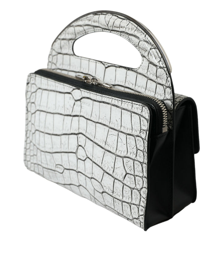 Balenciaga Metallic Silver Alligator Leather Mini Bag